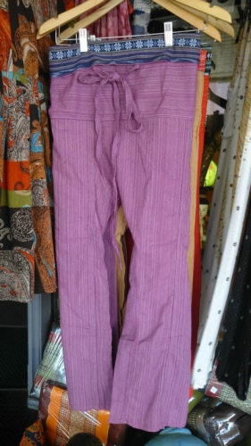 women's boho thai fisherman pants ~ purple