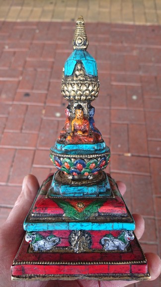 Stupa decorated with gems