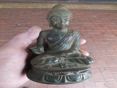 bronze buddha antique green.03