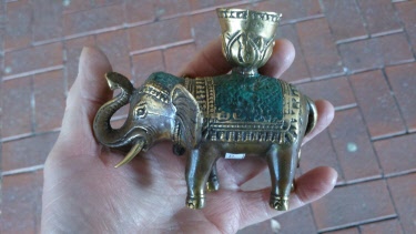 bronze elephant candle holder