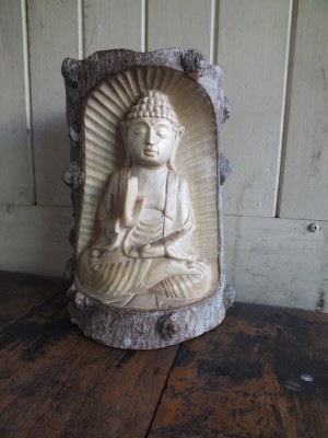 Crocodile wood carved Buddha