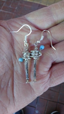 Prayer Wheel Earrings Turquoise