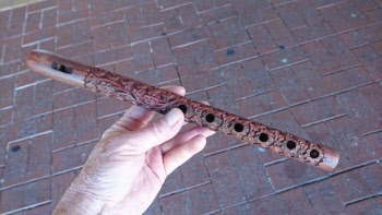 Wooden Flute with carved design