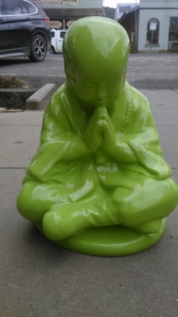 Large Green Monk Statue