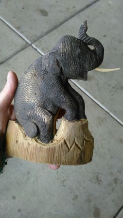 Elephant hand carved in Teak