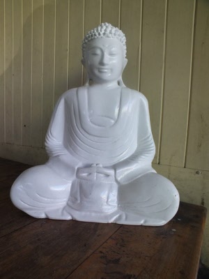 White fibreglass Buddha